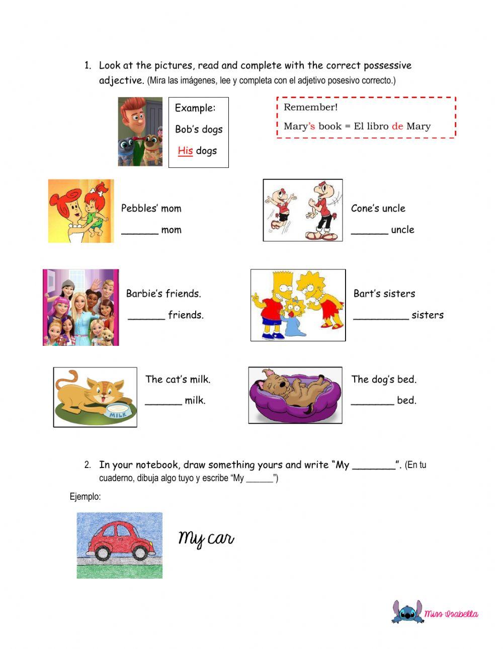 Possessive adjectives