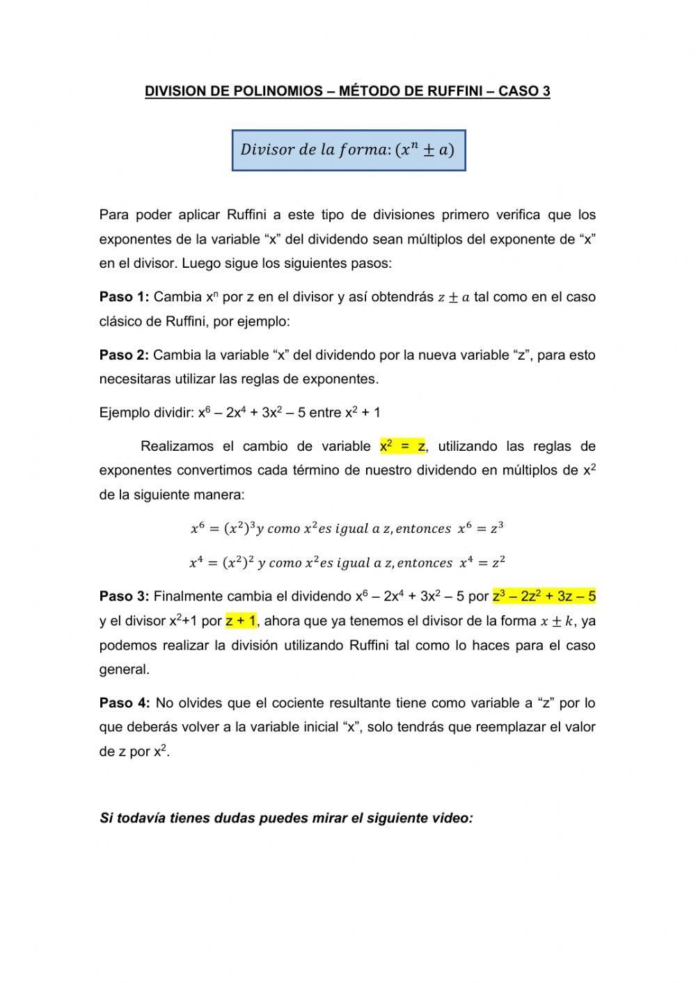Ruffini Caso 3 Ruffini Caso 3