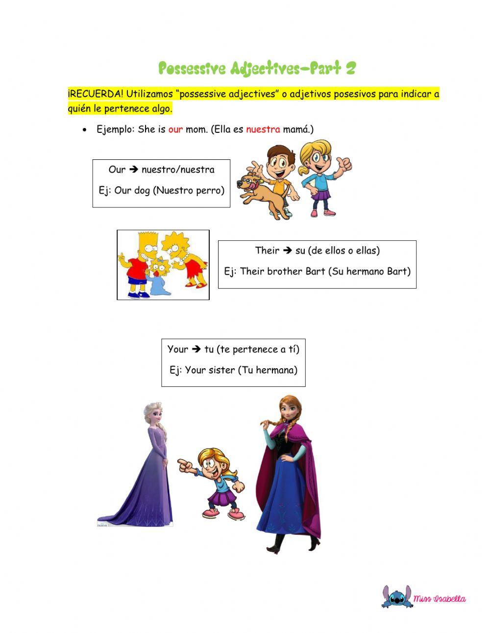 Possessive adjectives