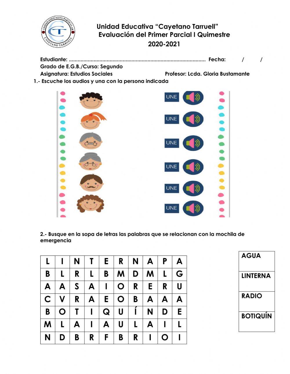 EVALUACIÓN ESTUDIOS SOCIALES