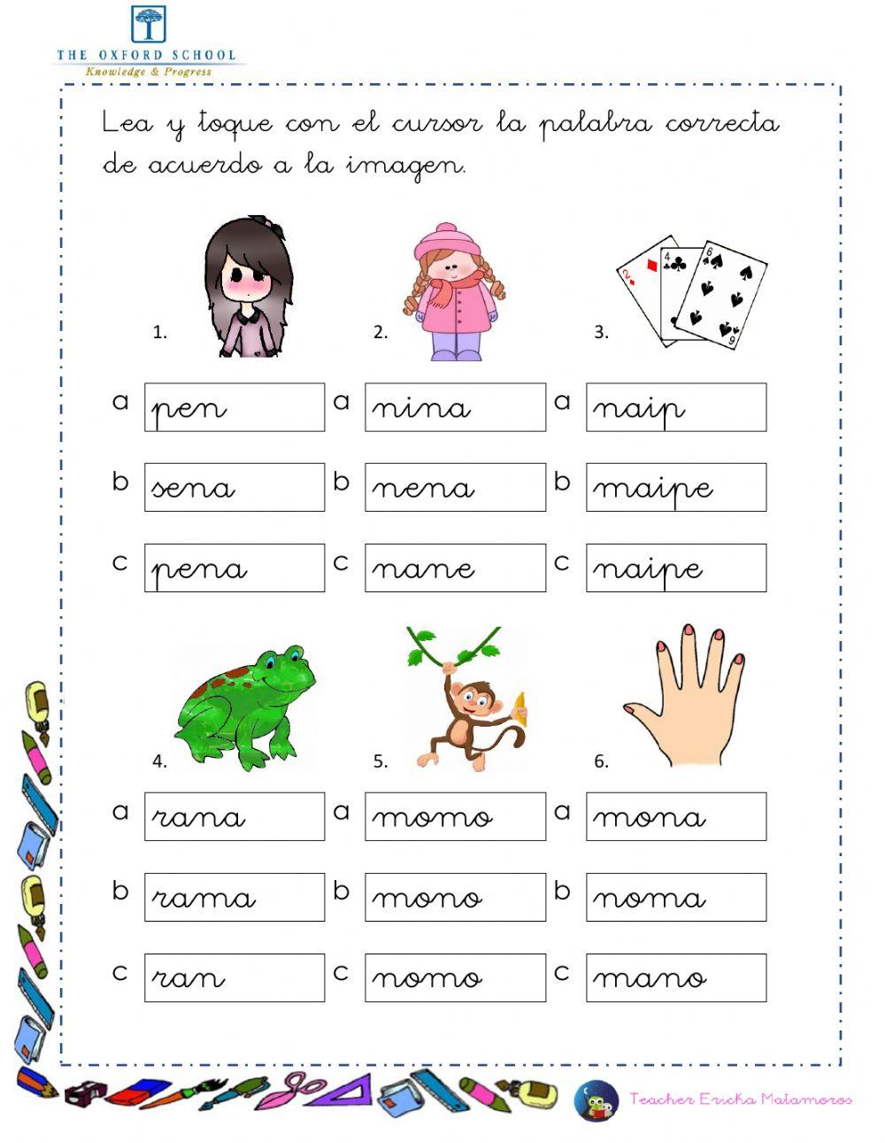 Palabras con sílabas na ne ni no nu