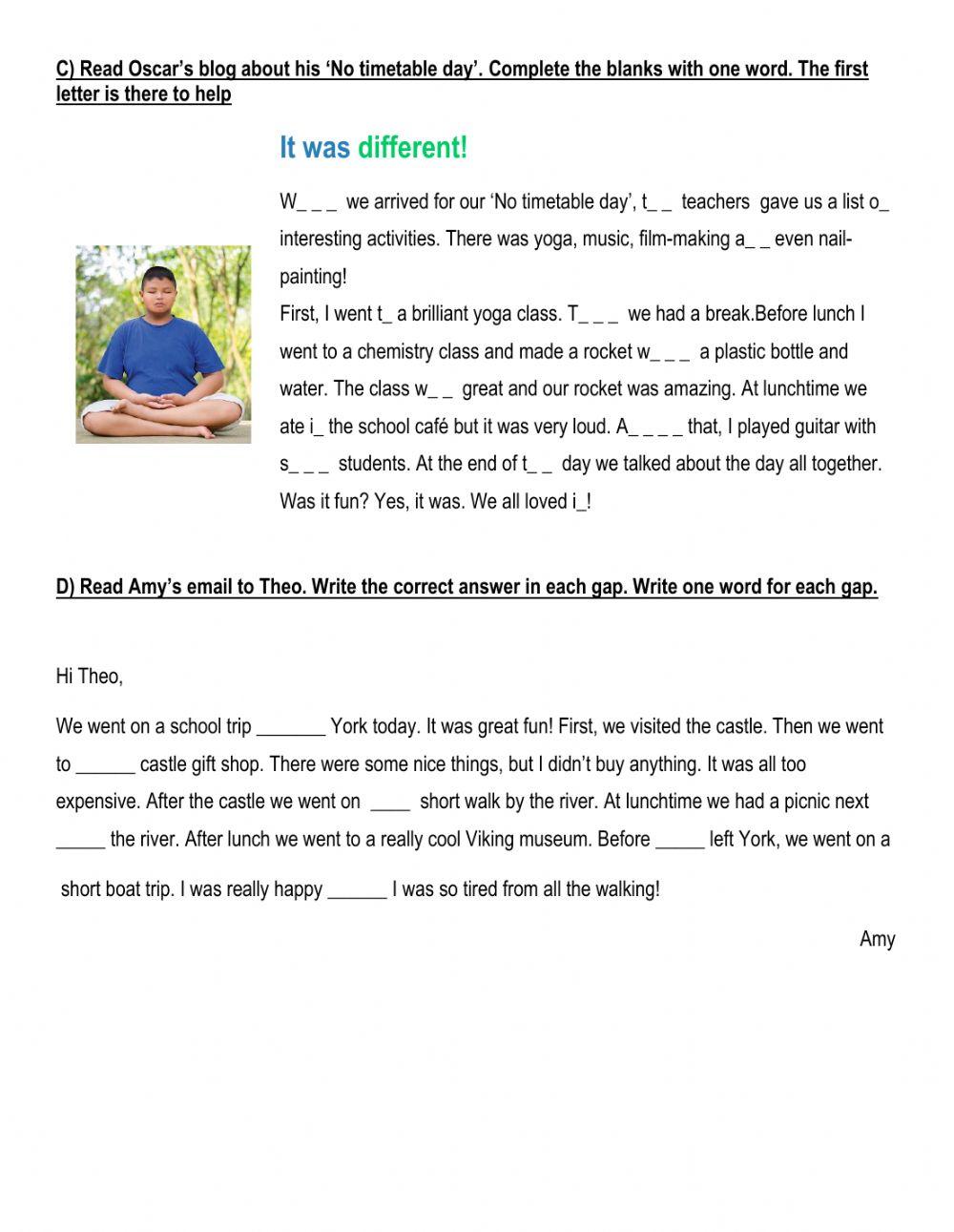 Writing practice a2 online exercise for live worksheets