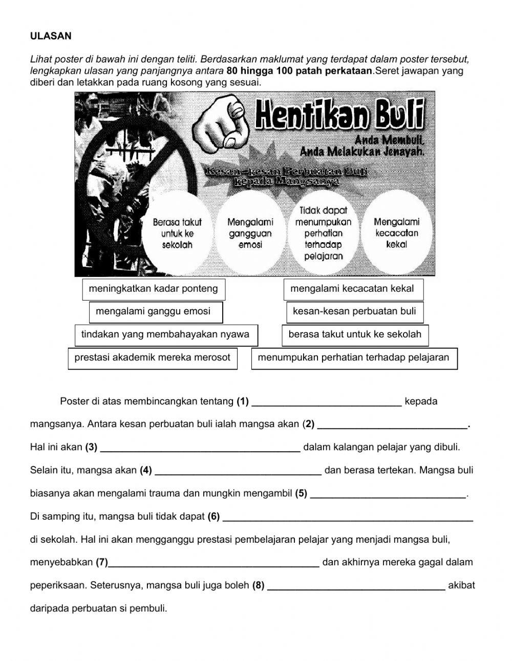 Ulasan kesan perbuatan buli