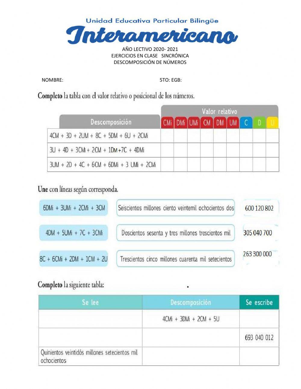 Escritura de números