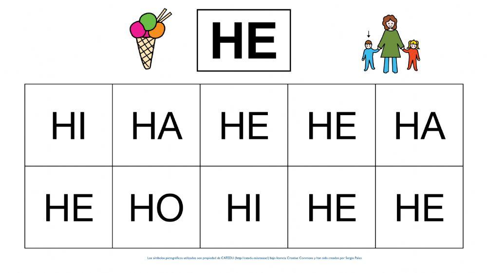 Identifica las sílabas H
