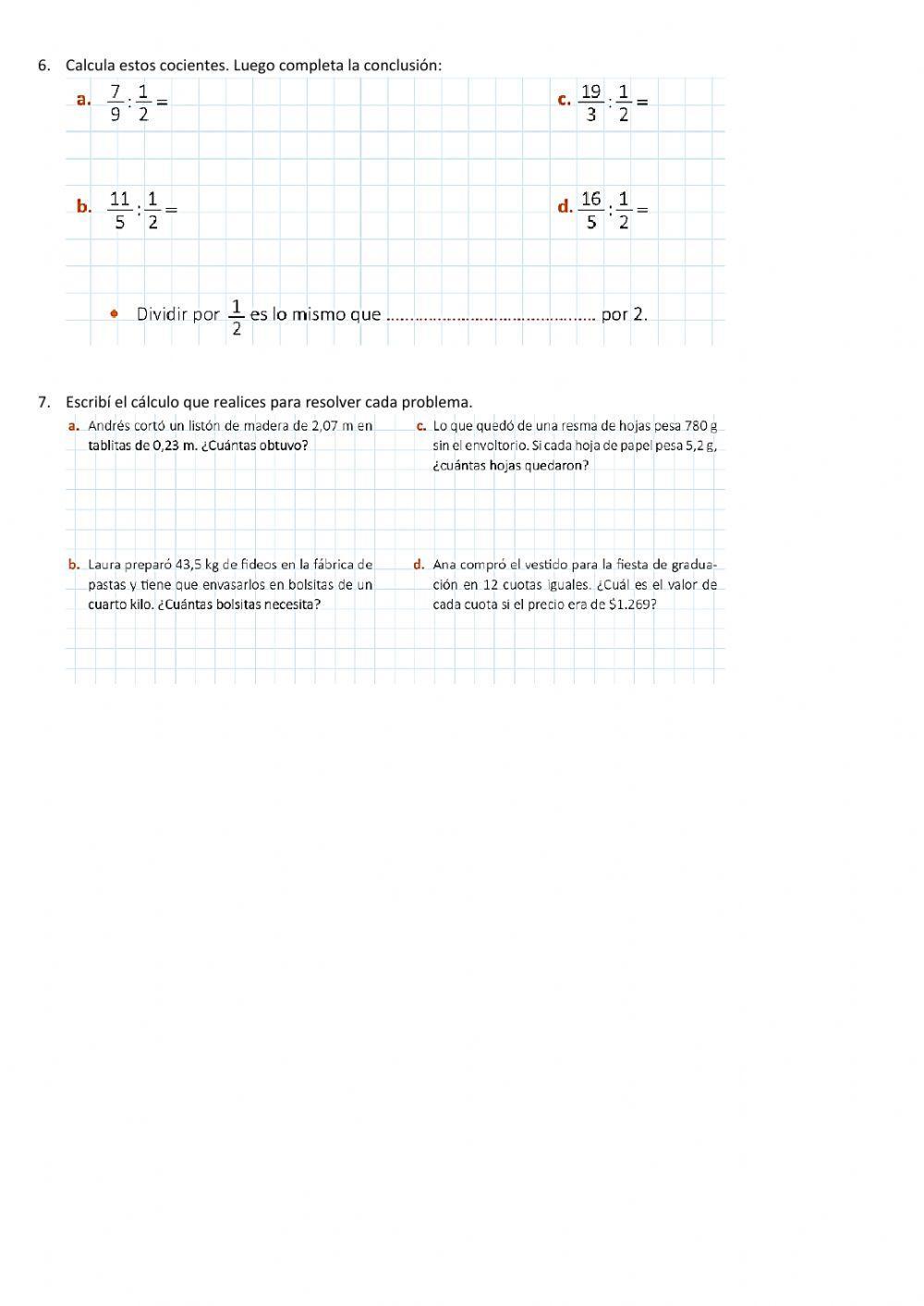 Operaciones con racionales: suma, resta, multiplicación y división