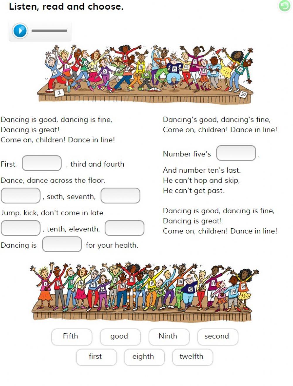 Listen, read and choose