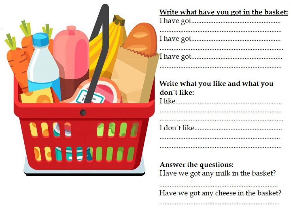 Writing activity Food