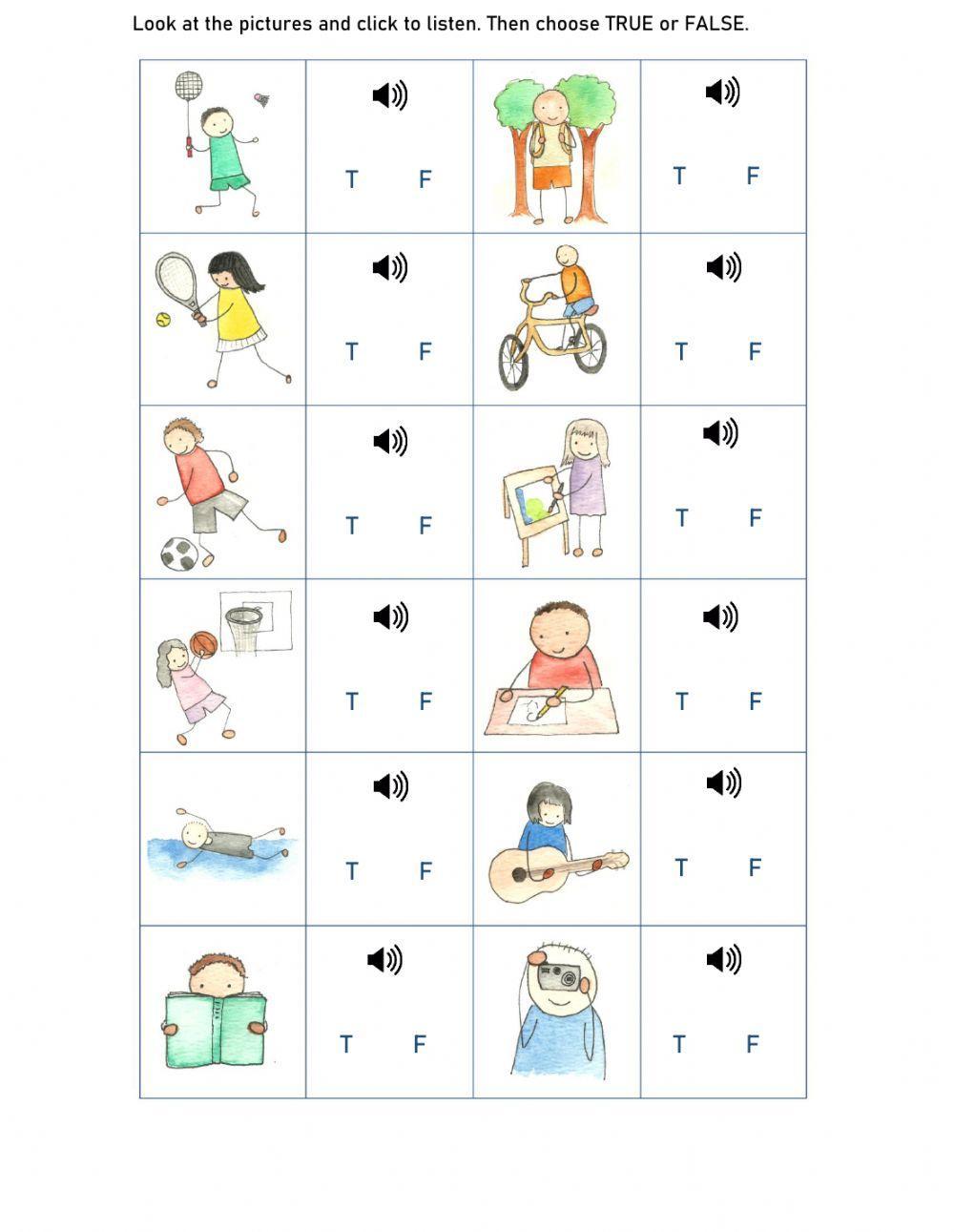 Present Continuous - Listening Activity