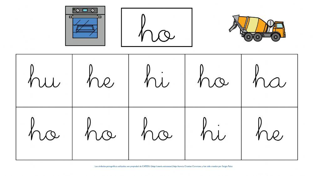 Identifica las sílabas iguales h