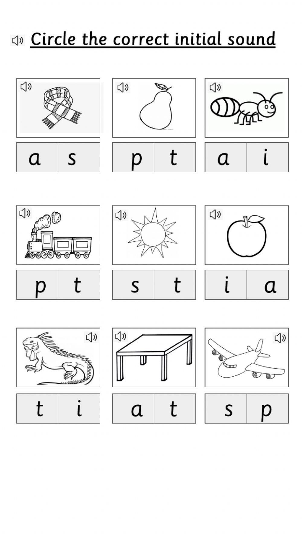 Circle the correct initial sound online exercise for | Live Worksheets