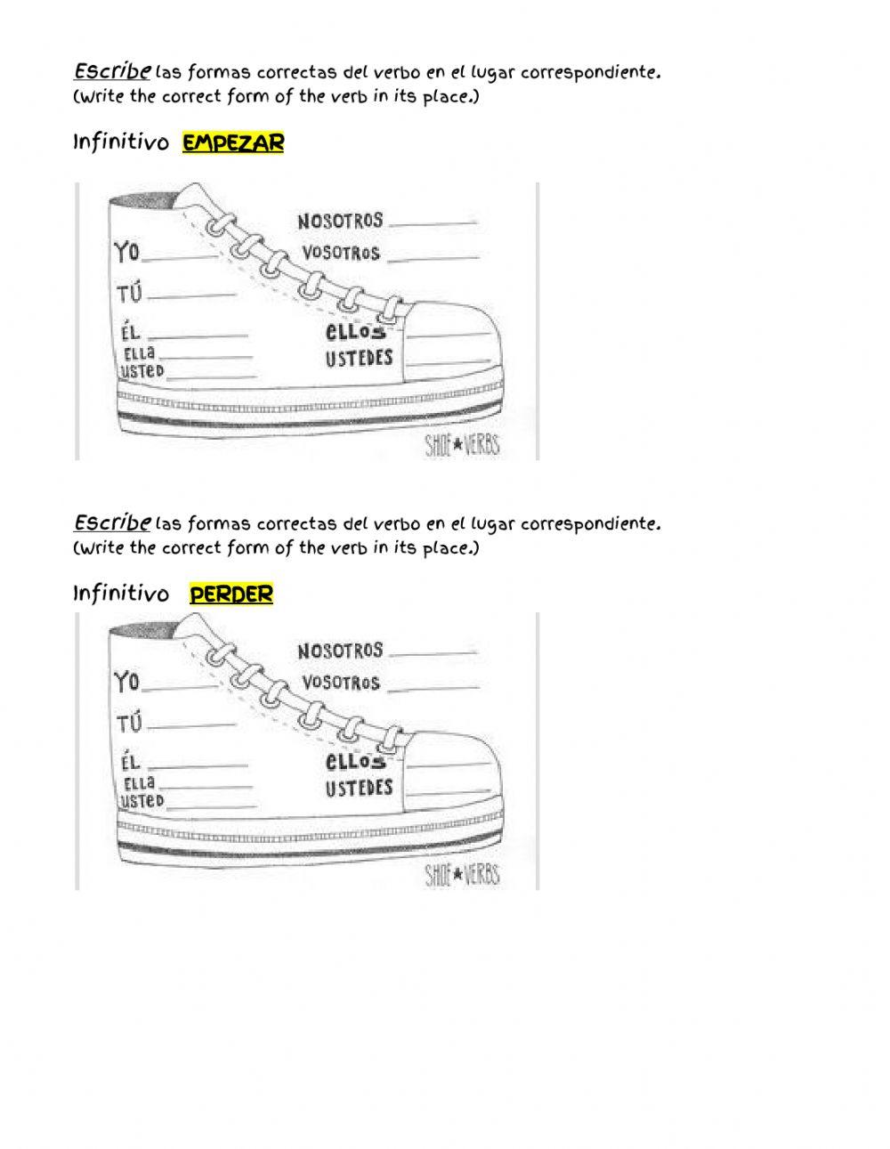 Verbos de Cambi Free Interactive Worksheets 5883357