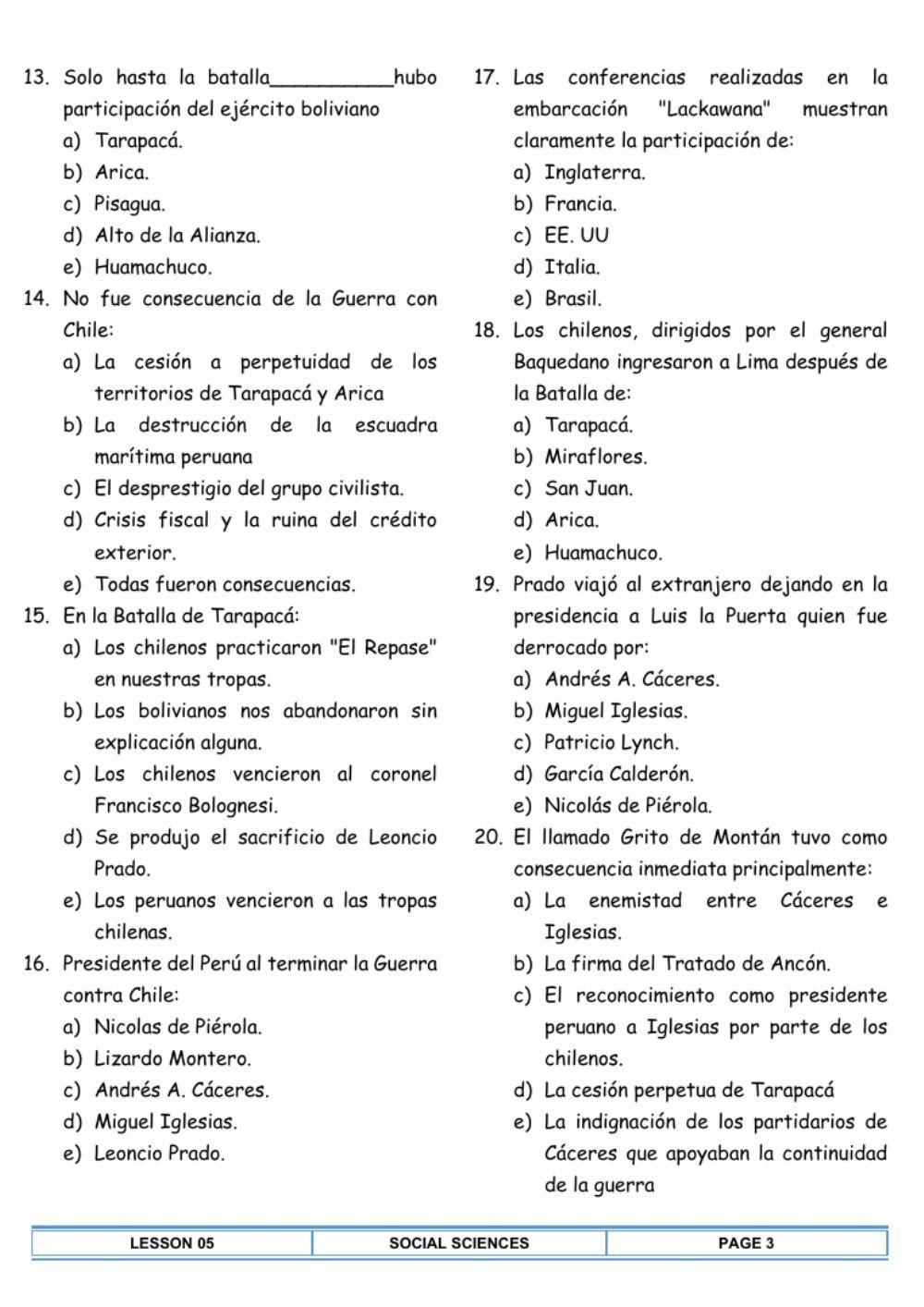 Guerra contra chile ii  (1879 – 1883