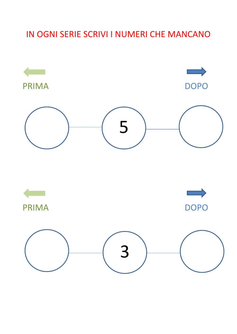 Completa la sequenza numerica