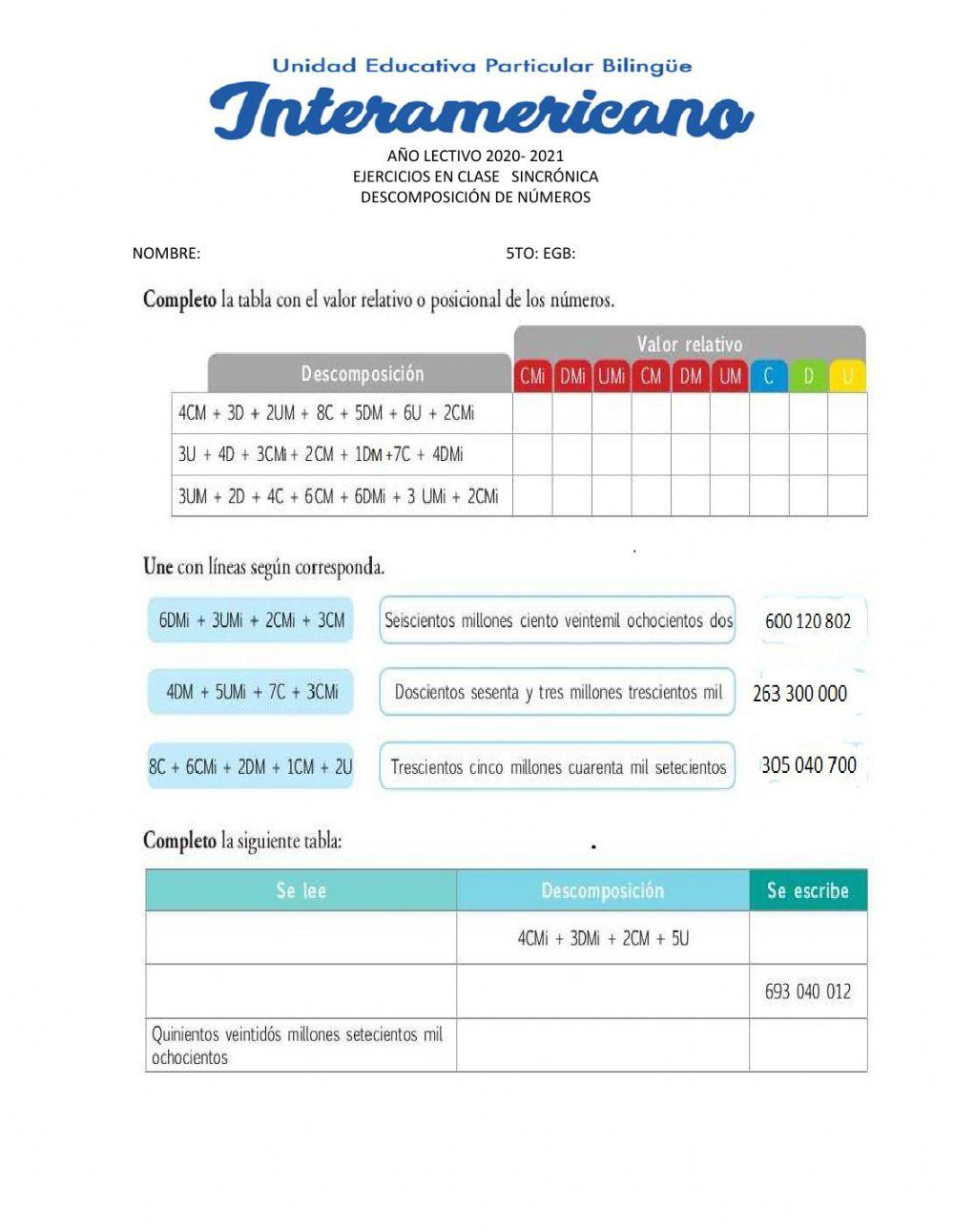 Escritura de números