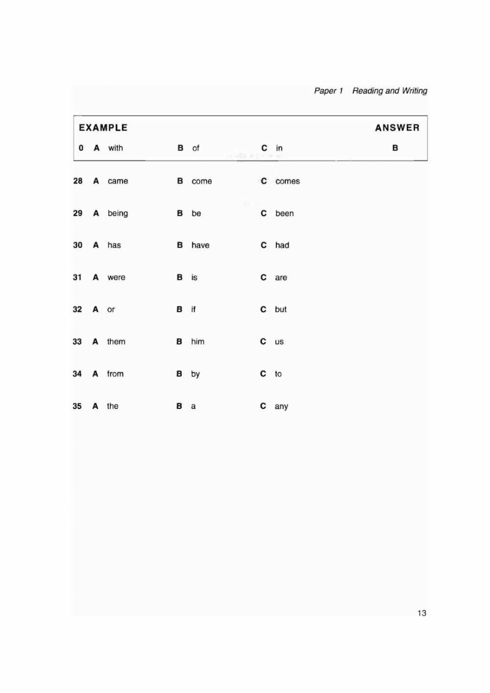 ket1 test 1 reading part 1