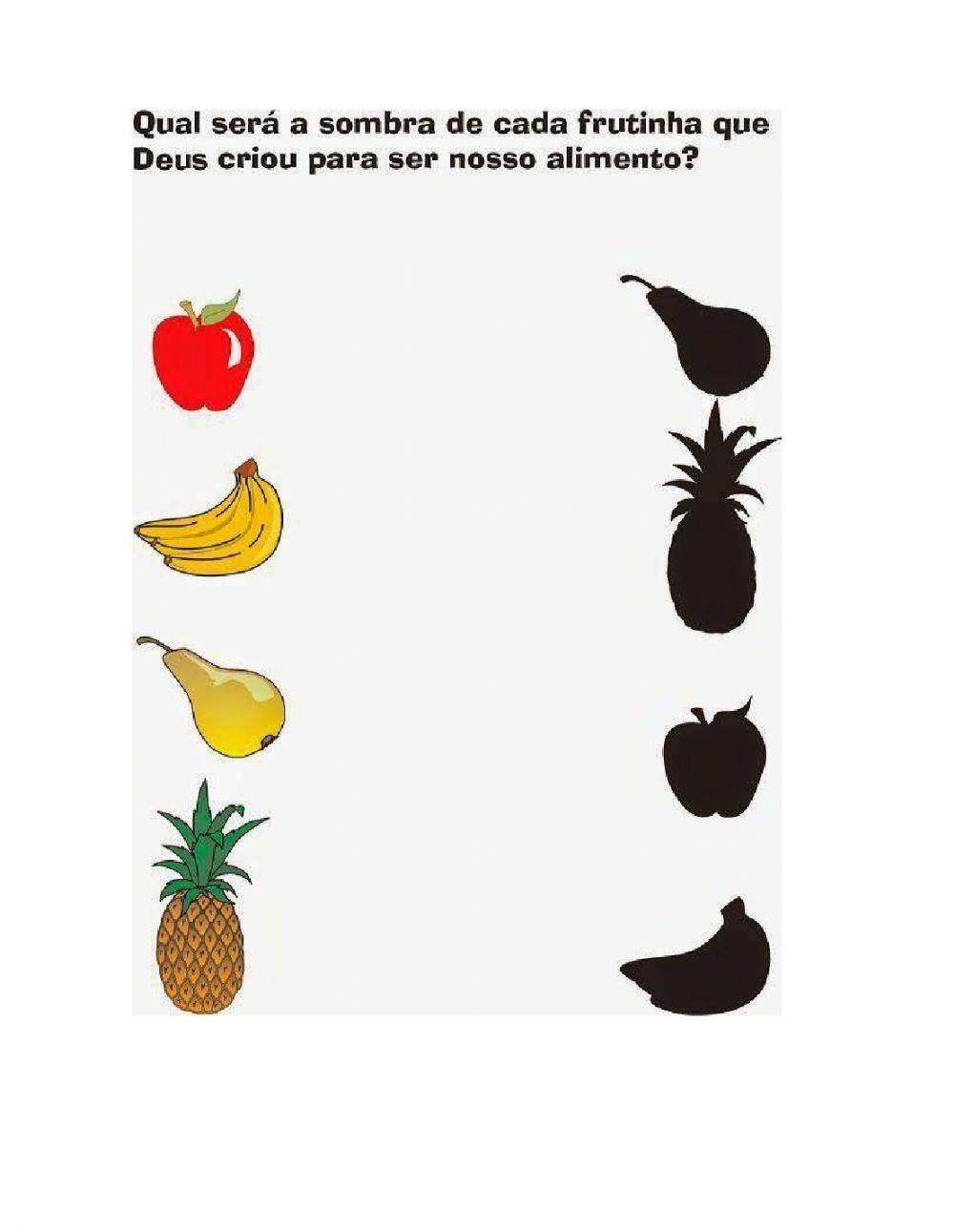 Arrastra la fruta hacia su sombra correcta