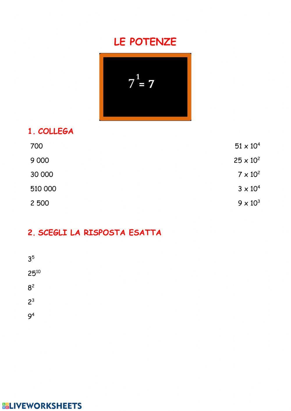 LE POTENZE Pegorini Alessandra