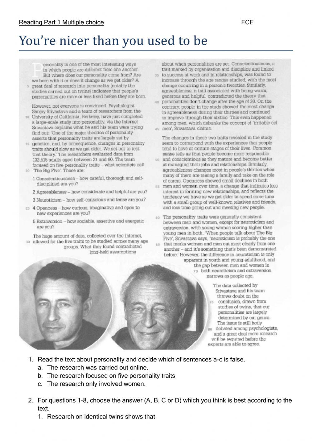 You are nicer than you used to be