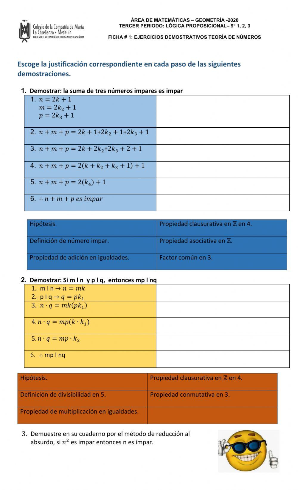 Demostraciones teoría de números