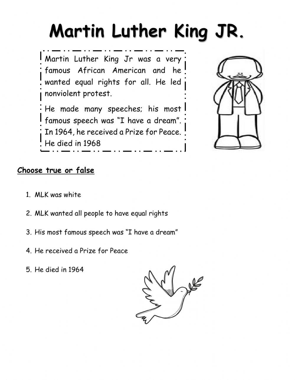 Reading past simple (Martin Luther King)