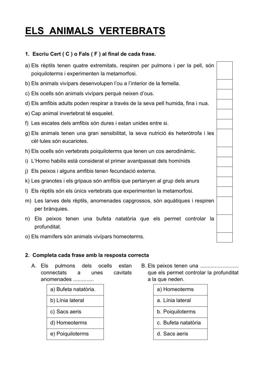 Els animals vertebrats