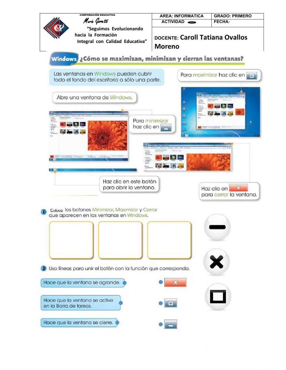 Minimizar, maximizar y cerrar ventanas