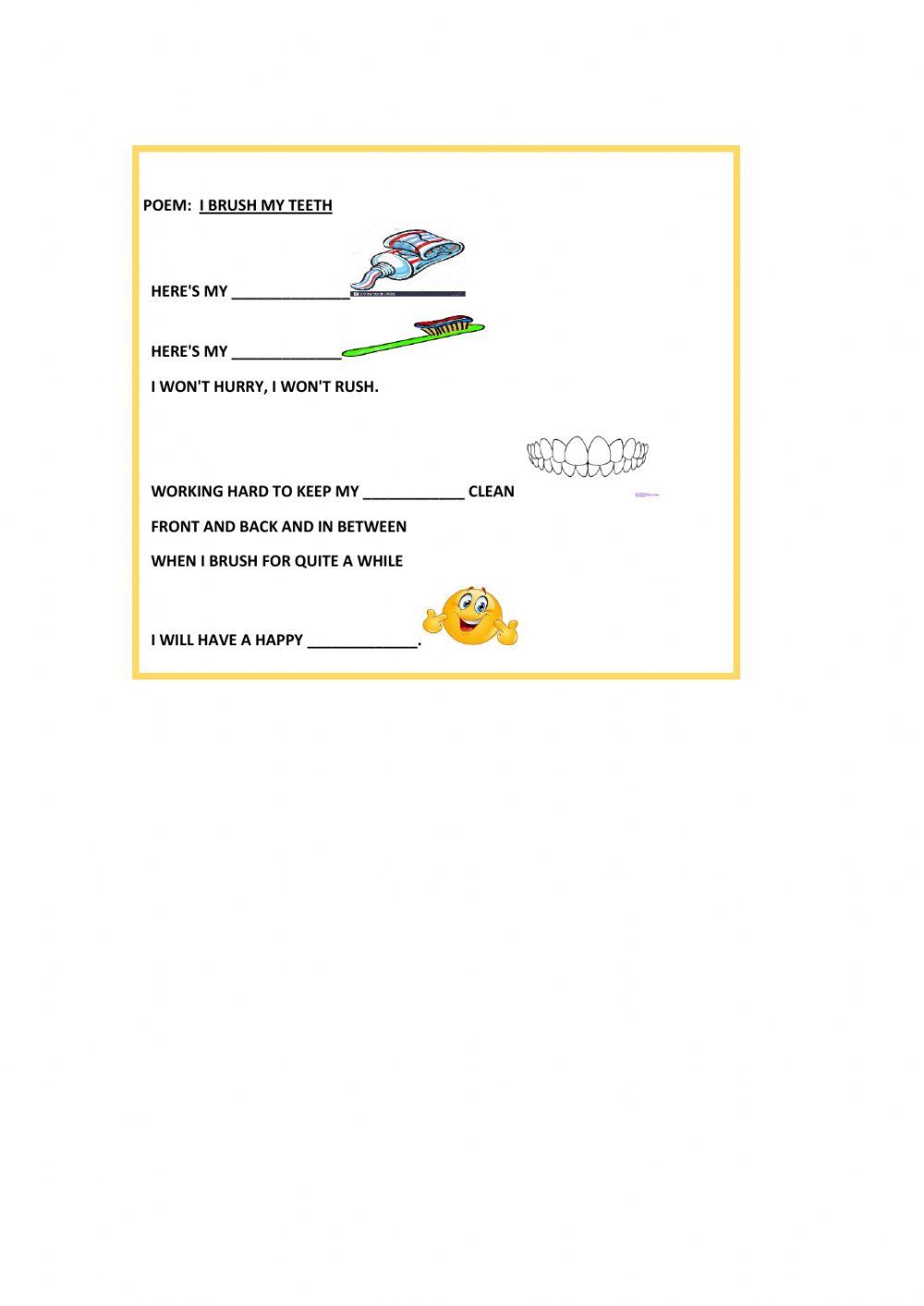 I brush my teeth-rhyme