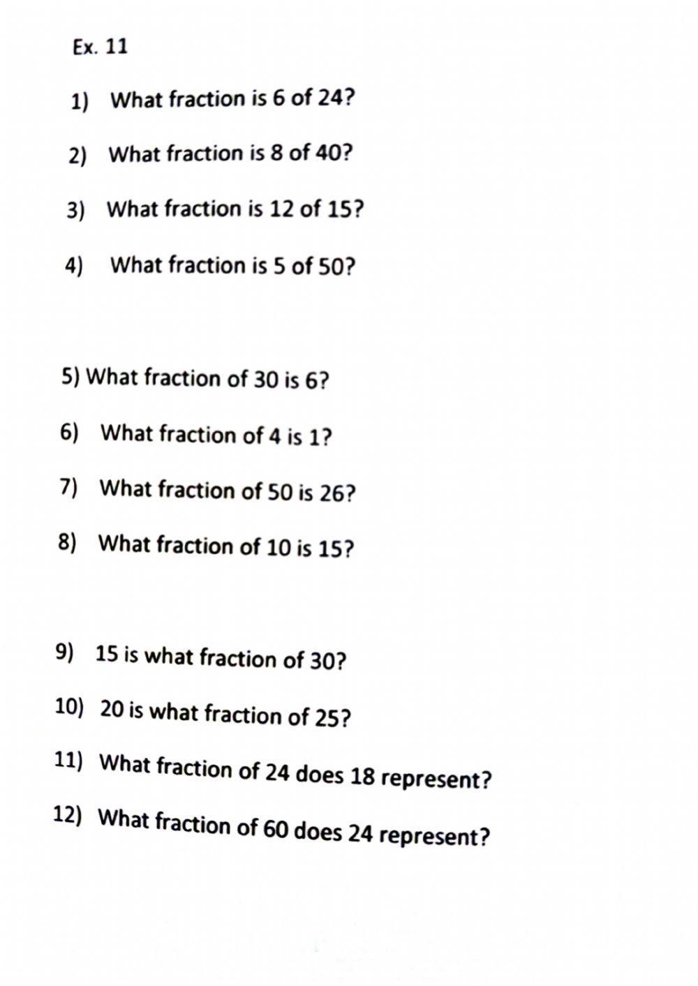 Fractions Ex.11