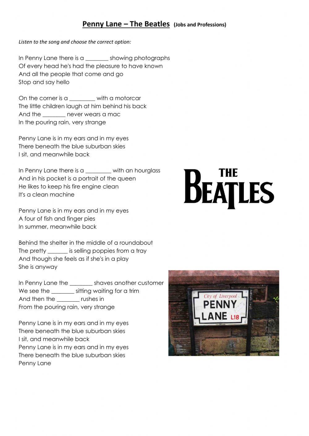 Penny Lane by The Beatles - Jobs