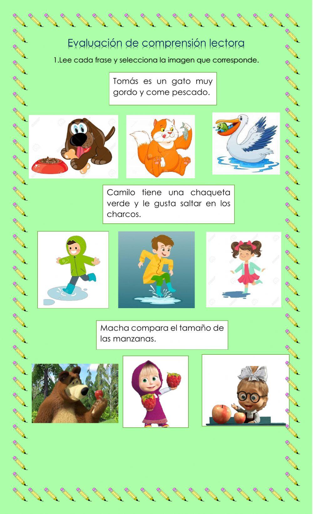 Evaluación de comprensión lectora