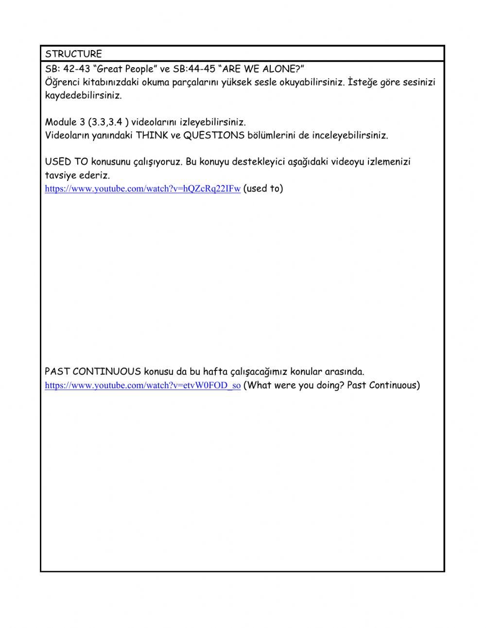 Level 5 weekly plan 9