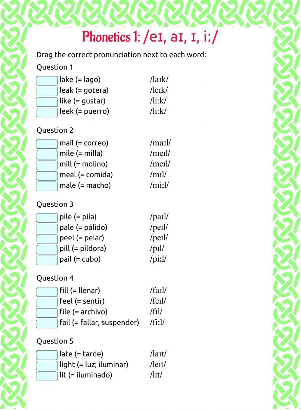 Phonetics 1: eɪ, aɪ, ɪ, iː