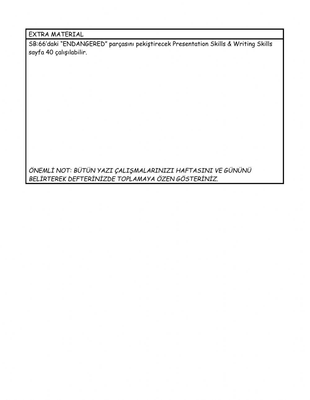 Level 5 weekly plan 15