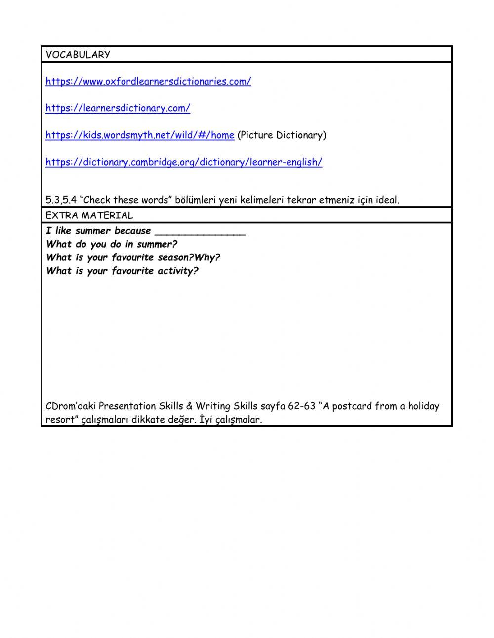 Level 4 weekly plan 15
