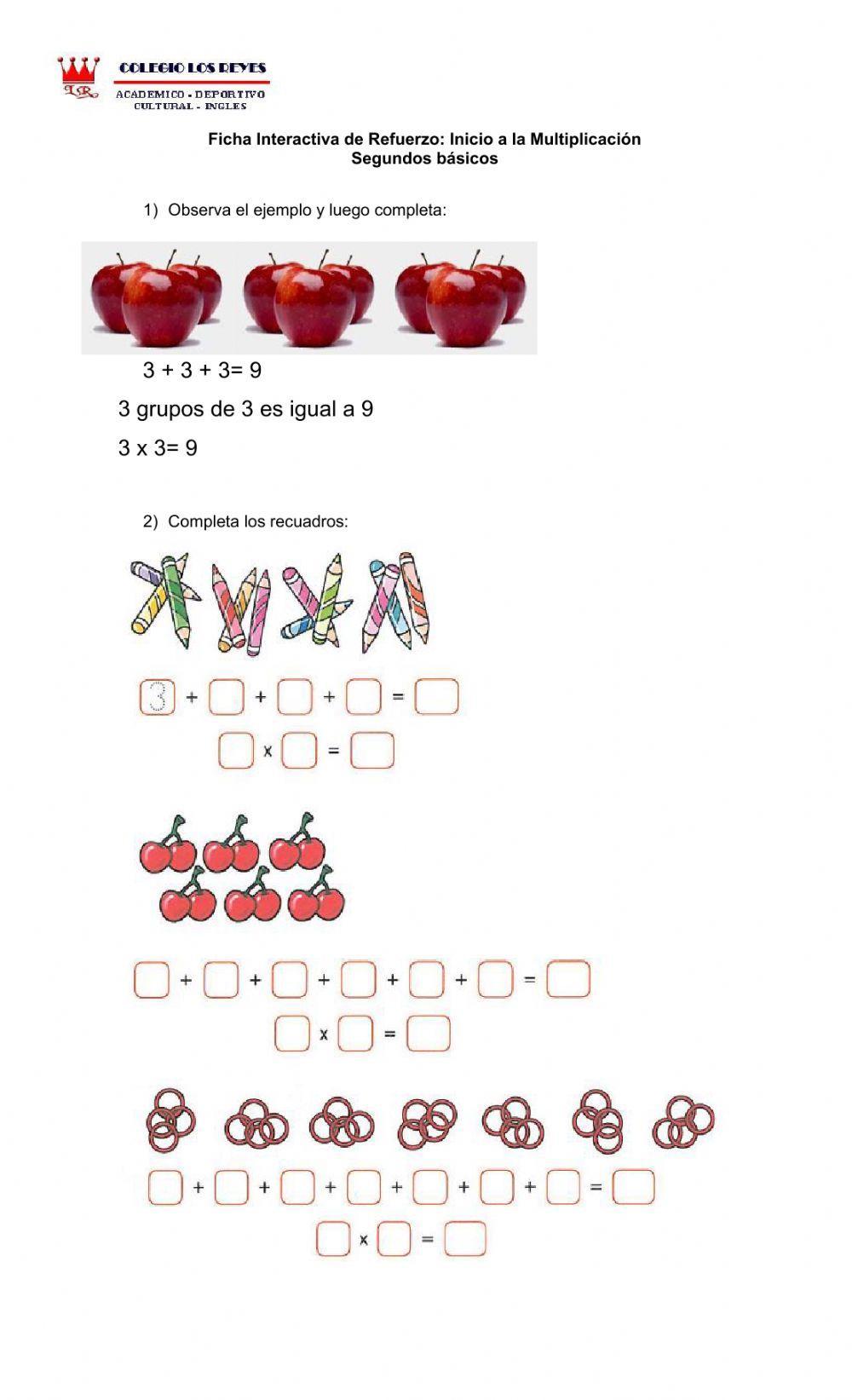 Ficha de Refuerzo: inicio a la multiplicación