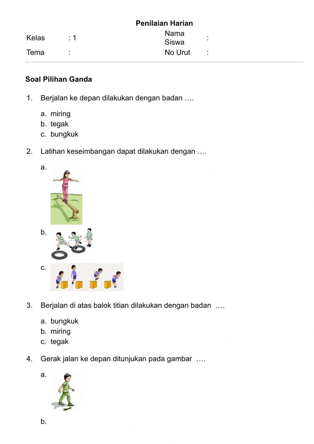PJOK Kelas 1 Tema 1 Subtema 4
