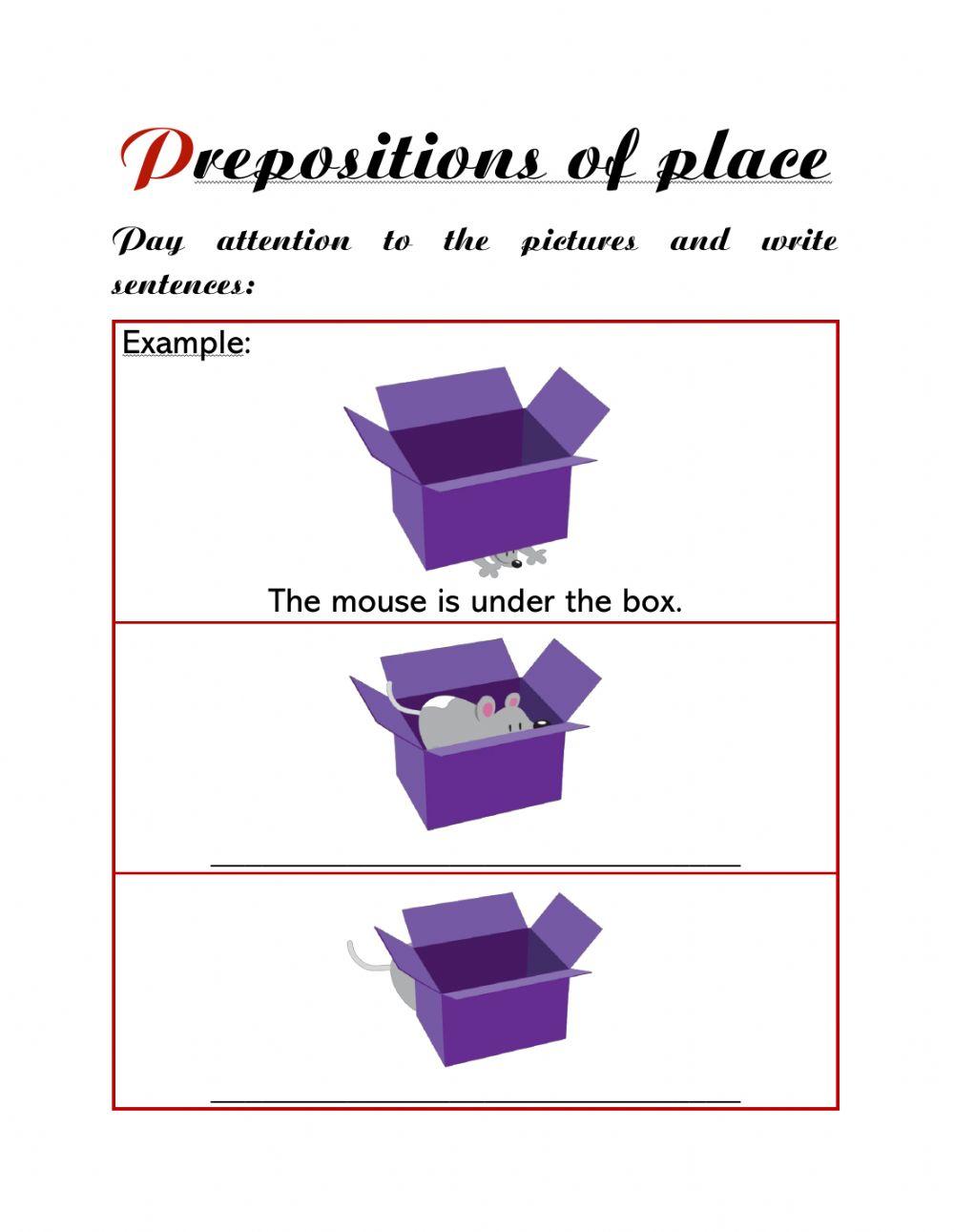 Prepositions of place