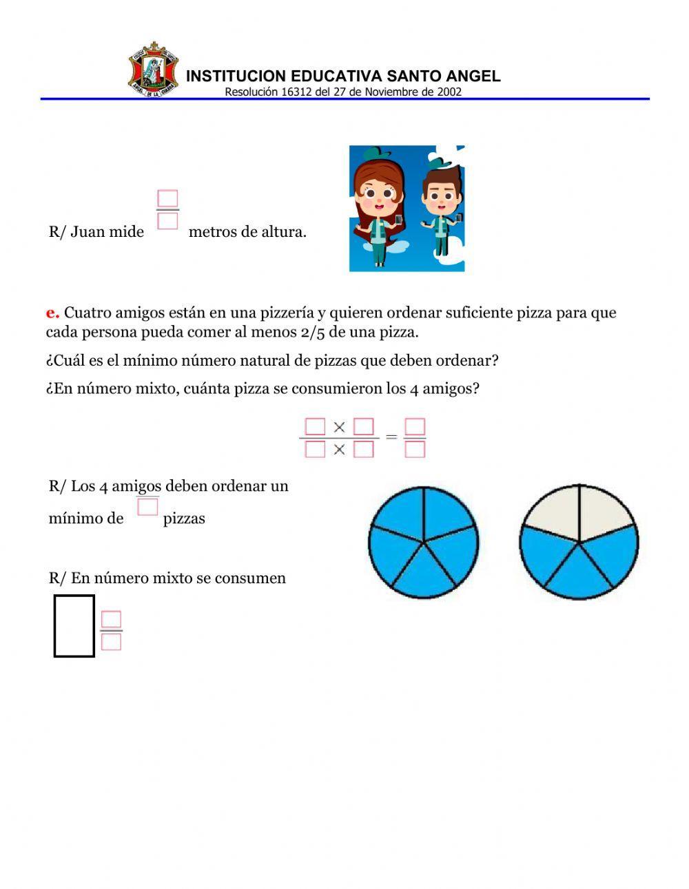 Problemas de multiplicación de fracciones