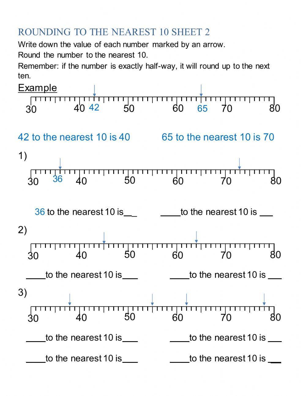 Round to the nearest 10