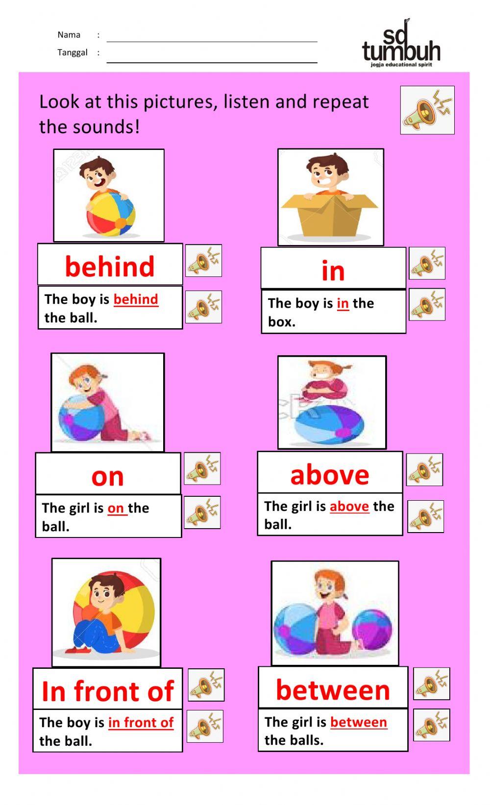 Preposition of location - A