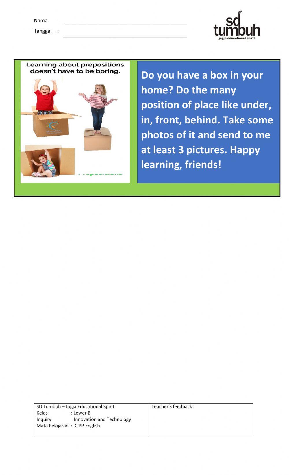 Preposition of location - A
