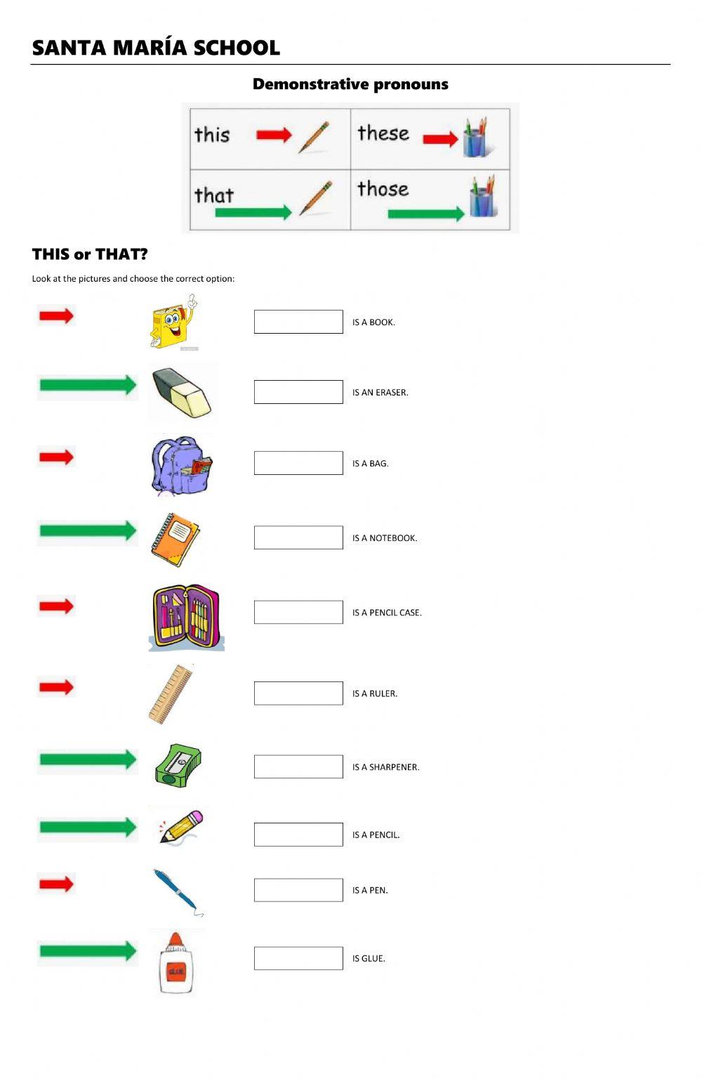 DEMONSTRATIVE PRONOUNS