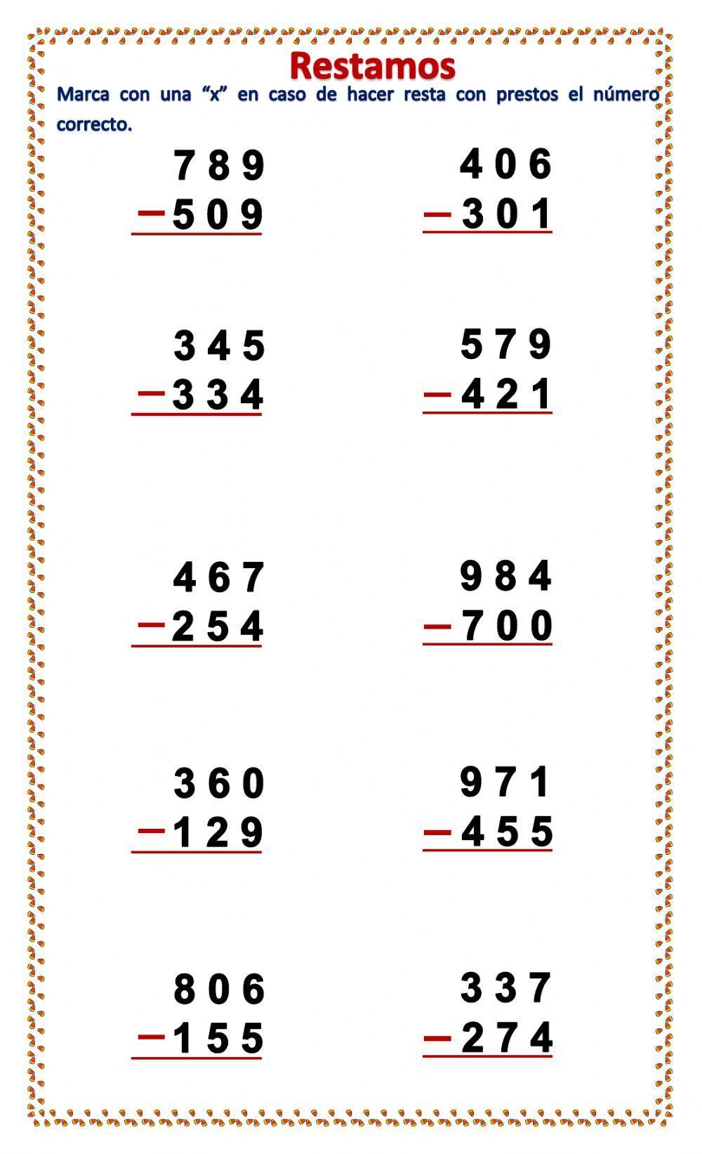 Resta de tres cifras