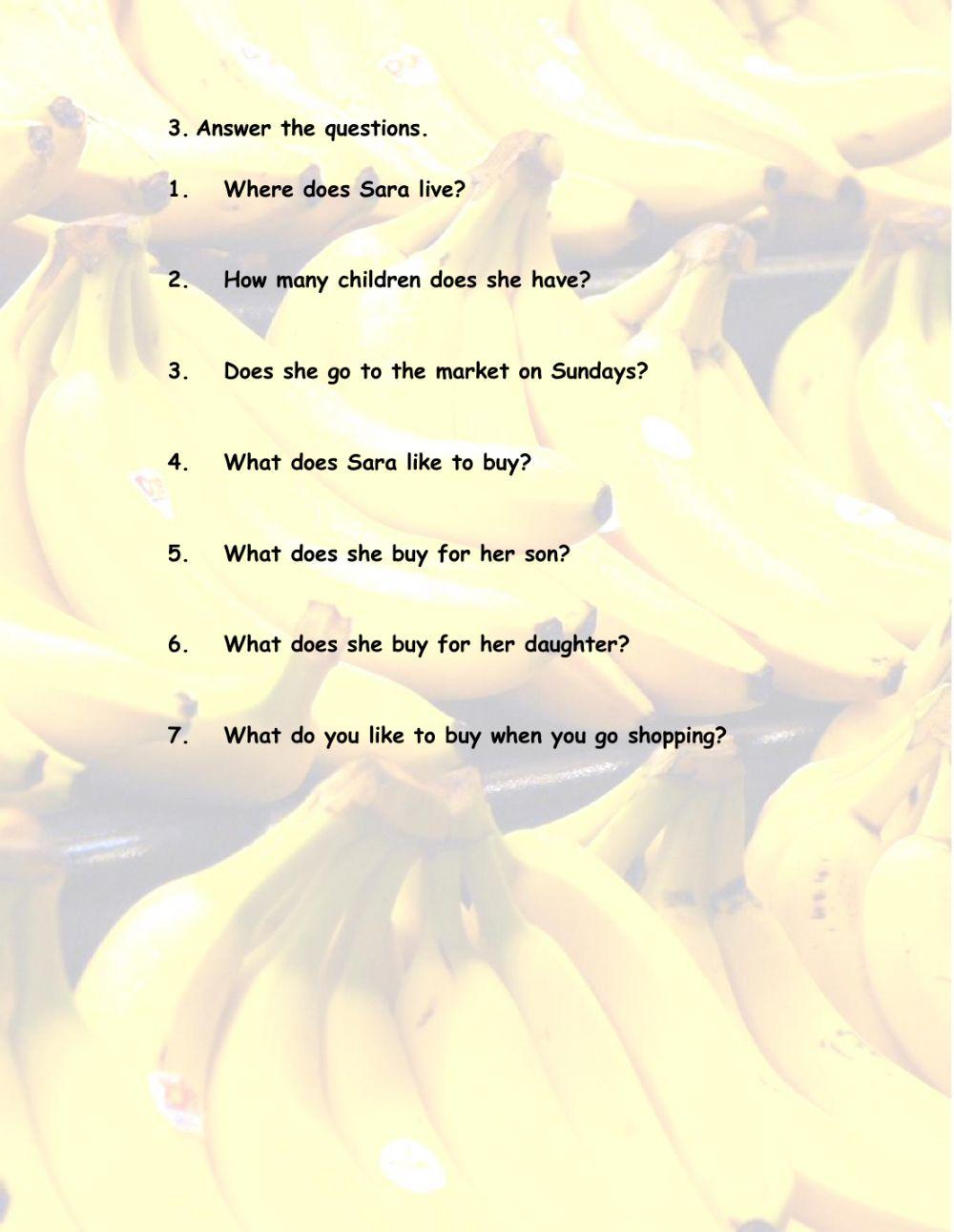 Sara goes shopping, 3rd p singular Present simple