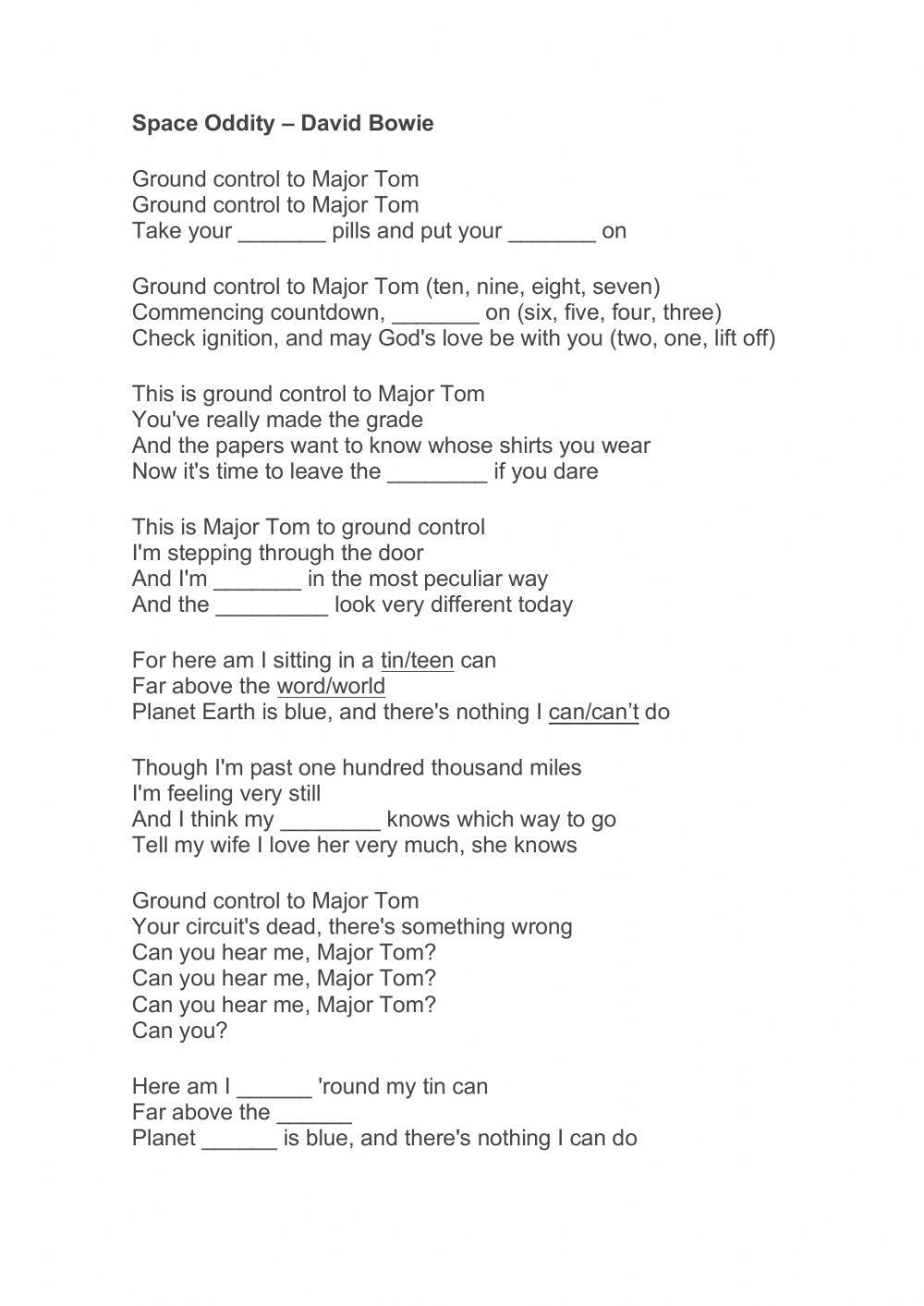 Space Oddity - David Bowie