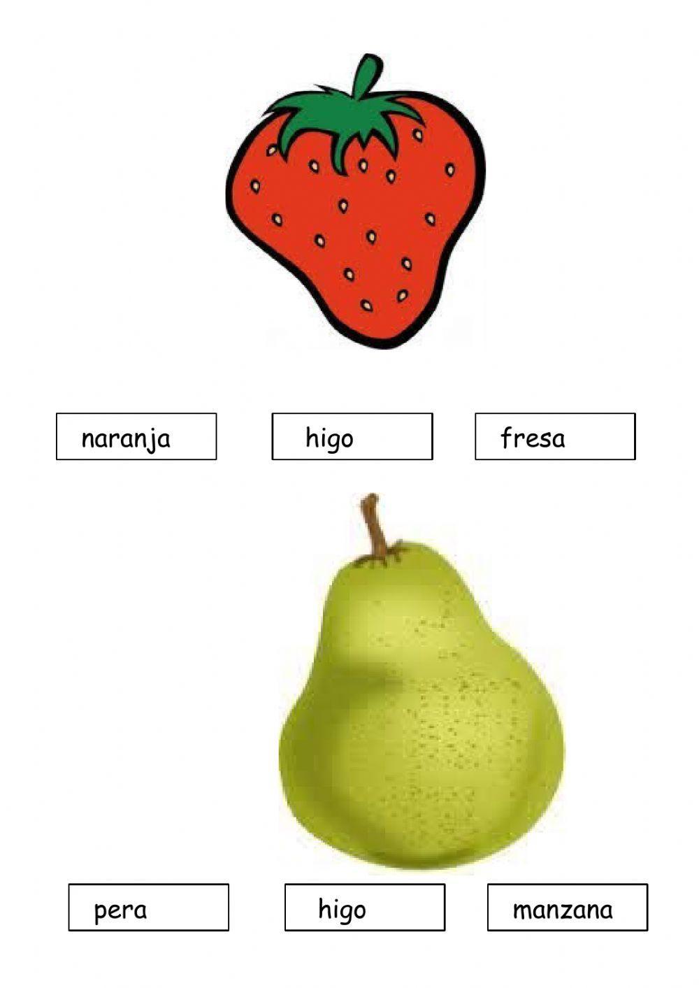 Aprende a leer vocabulario frutas.