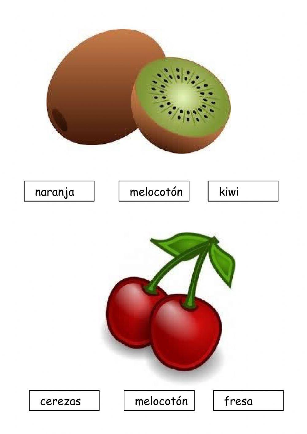 Aprende a leer vocabulario frutas.