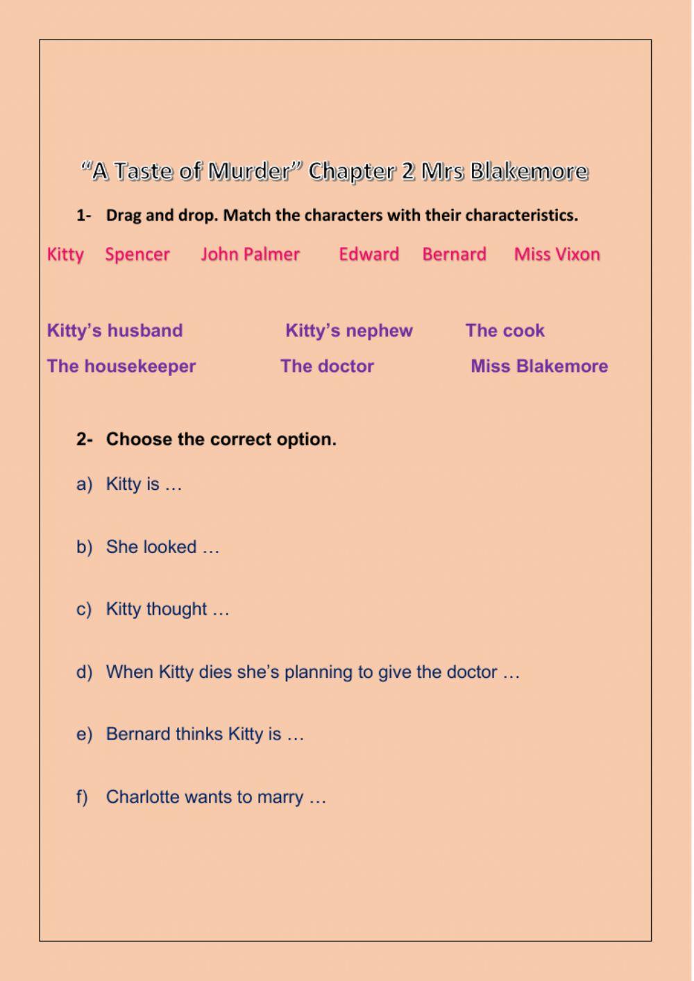 A Taste of Murder - Reader chapter 2