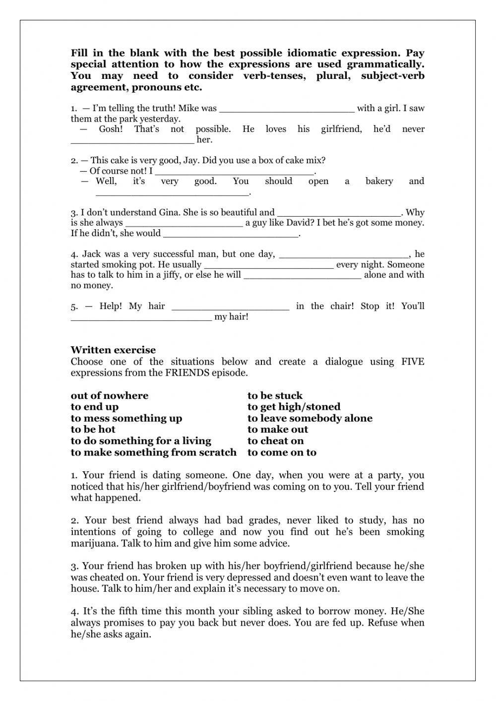 Friends - worksheet season 6 ep 9